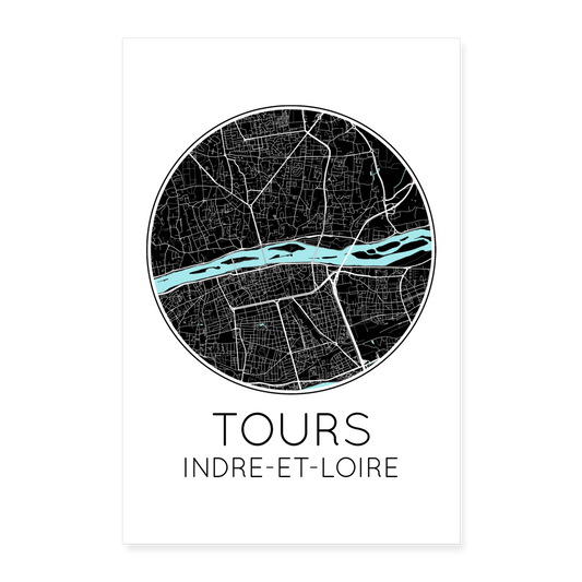 Poster Tours - Plan Tours - 40 x 60 cm - blanc