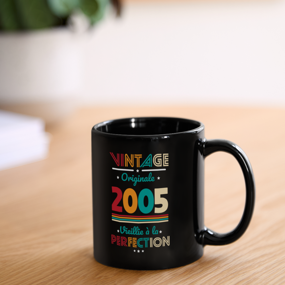 Mug uni - Anniversaire 20 Ans - Vintage Originale 2005 - noir