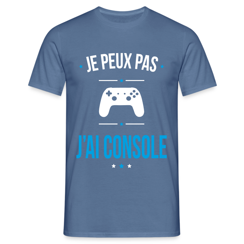 T-shirt Homme - Je peux pas j'ai Console - bleu pigeon 