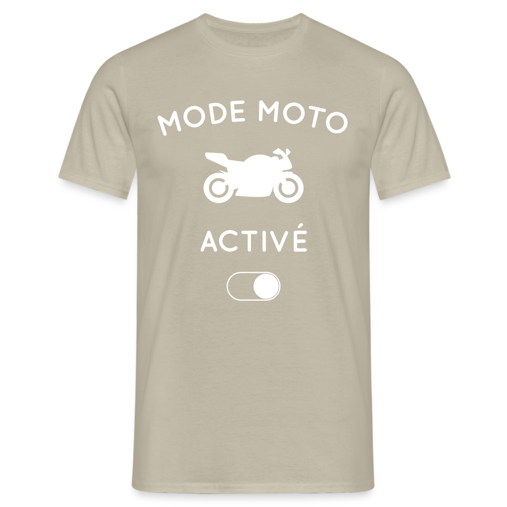 T-shirt Homme - Mode moto activé - beige sable