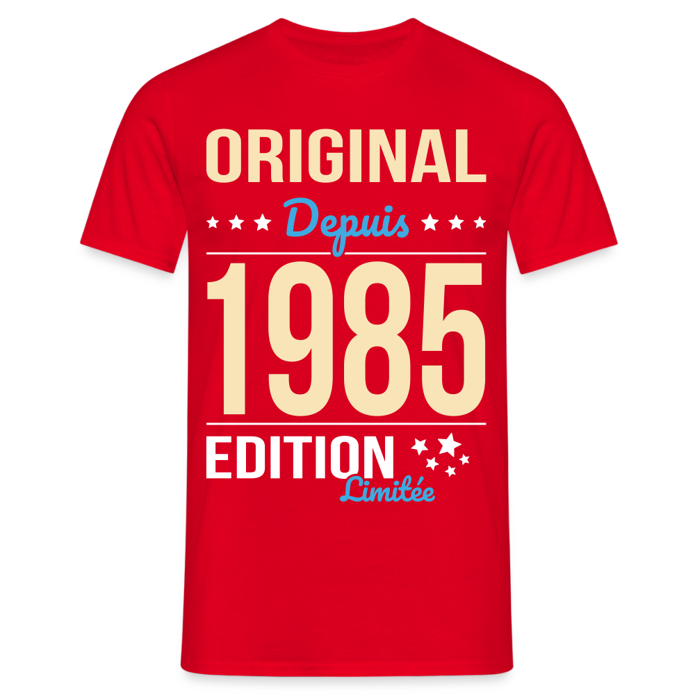 T-shirt Homme - Anniversaire 40 Ans - Original depuis 1985 - rouge