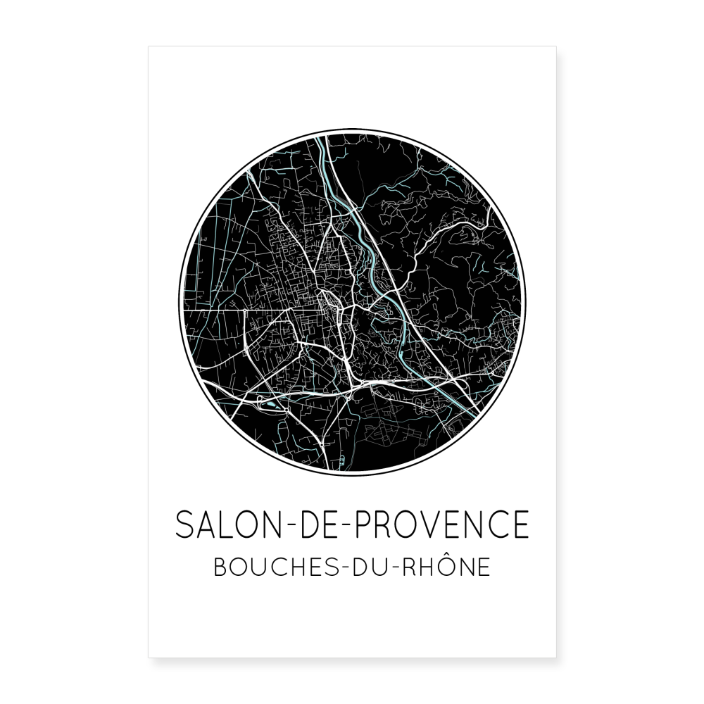 Poster Salon-de-Provence - Plan Salon-de-Provence - 40 x 60 cm - blanc