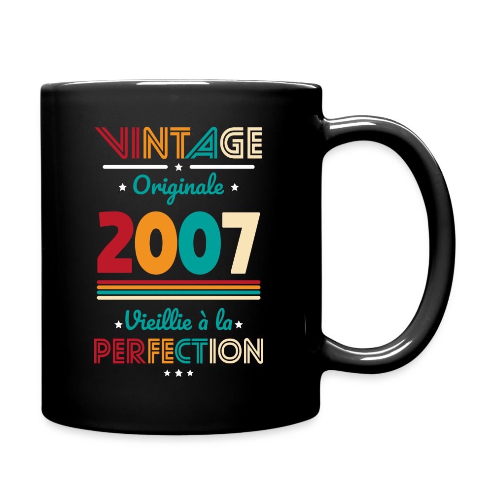 Mug uni - Anniversaire 18 Ans - Vintage Originale 2007 - noir