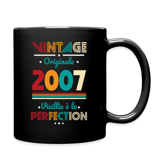 Mug uni - Anniversaire 18 Ans - Vintage Originale 2007 - noir