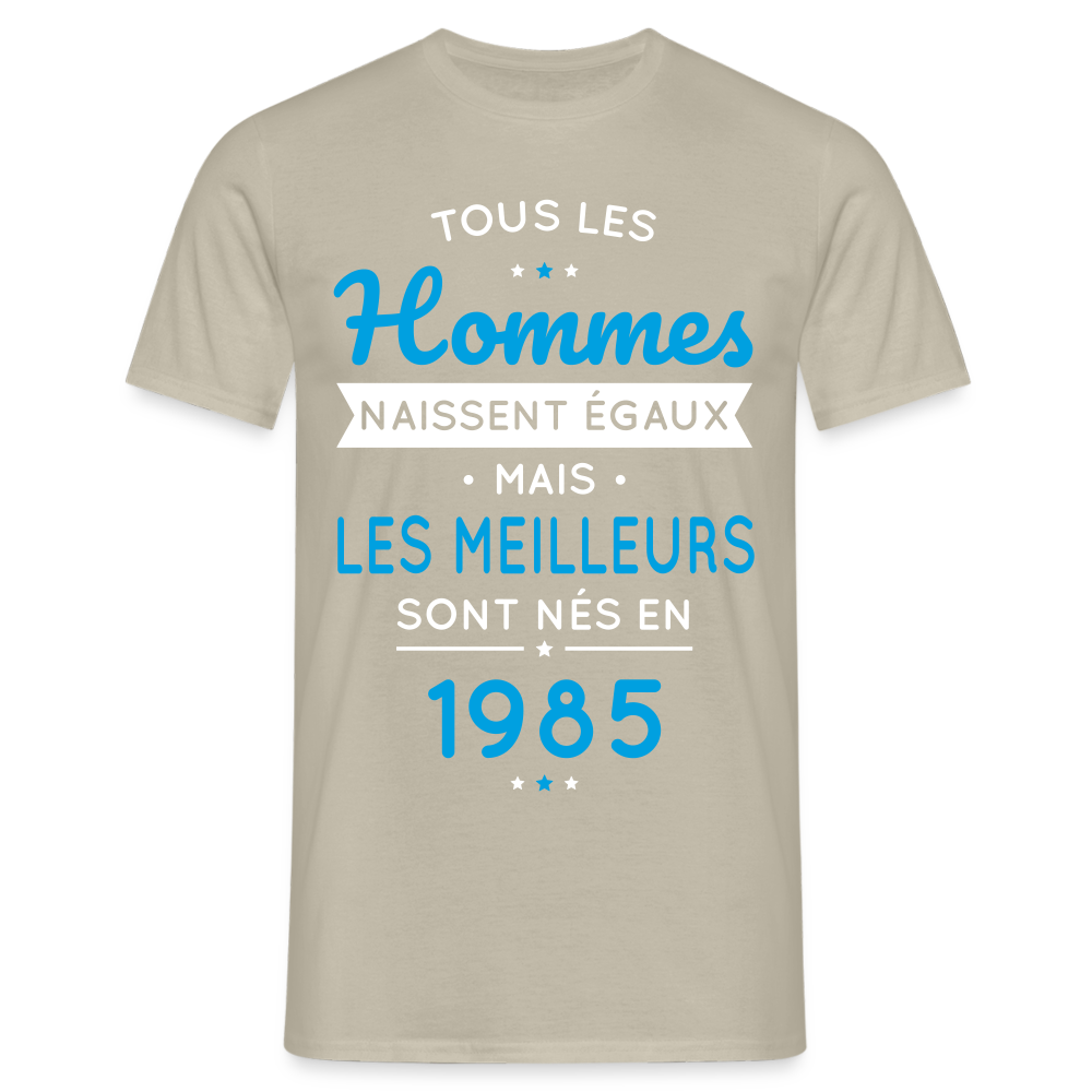 T-shirt Homme - Anniversaire 40 Ans - Les meilleurs sont nés en 1985 - beige sable