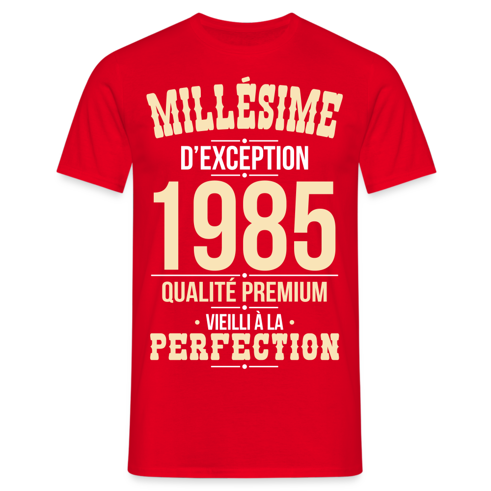 T-shirt Homme - Anniversaire 40 Ans - Millésime 1985 - rouge