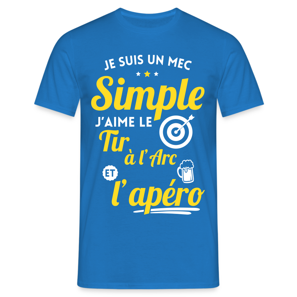 T-shirt Homme - J'aime le tir à l'arc et l'apéro - bleu royal