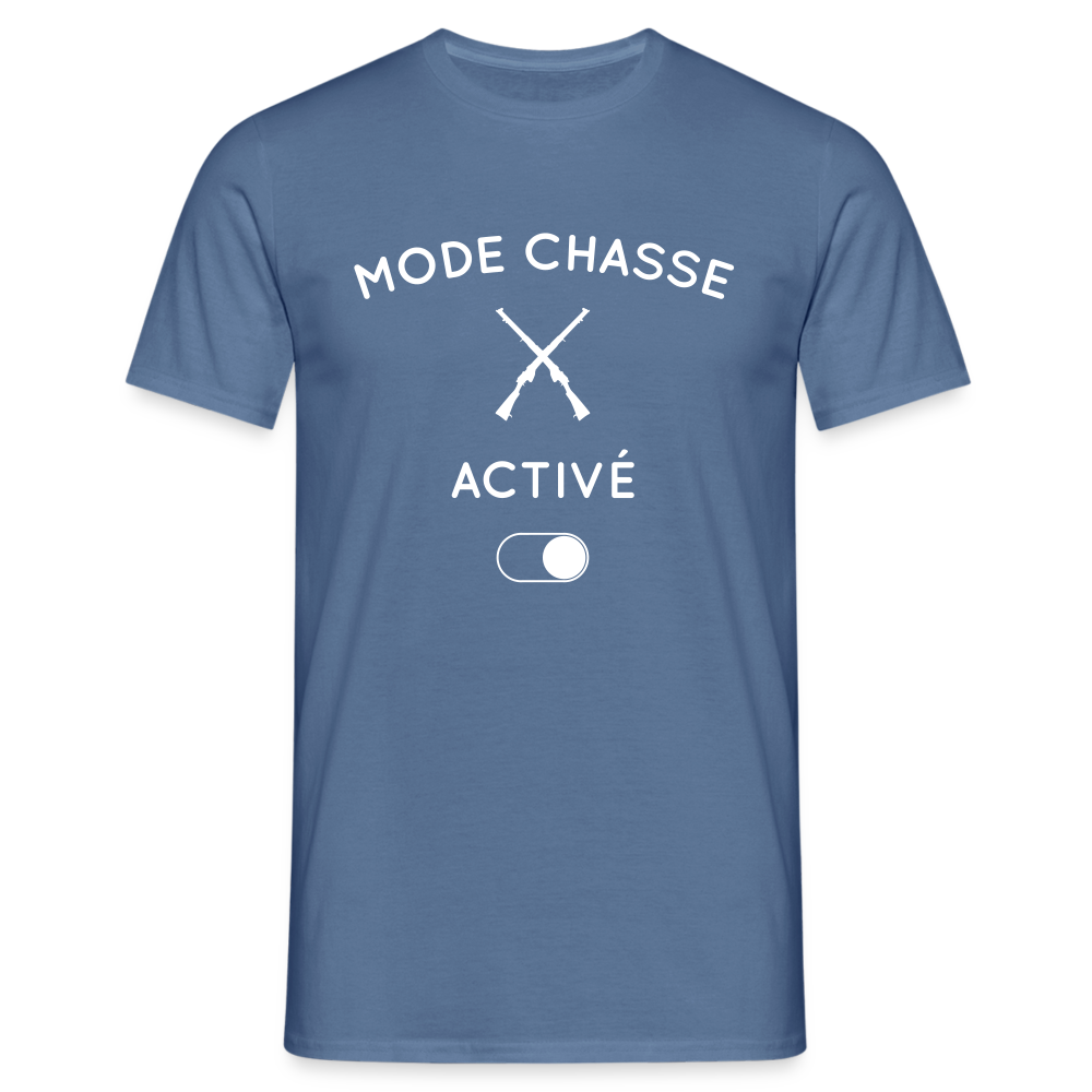 T-shirt Homme - Mode chasse activé - bleu pigeon 