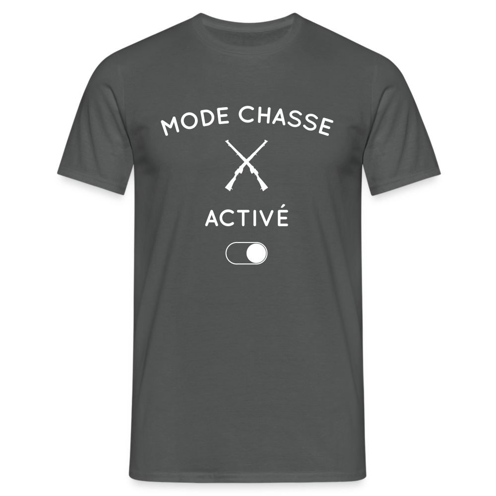 T-shirt Homme - Mode chasse activé - charbon