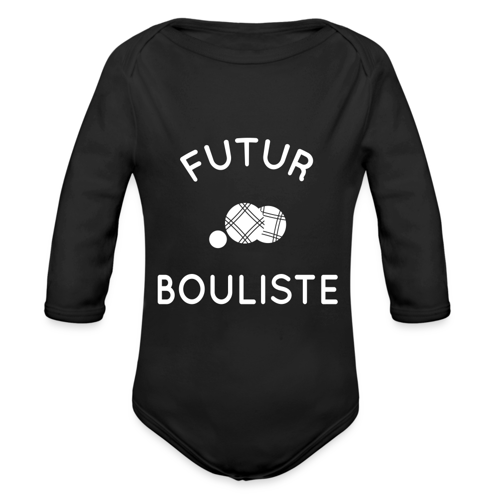 Body Bébé bio manches longues - Futur bouliste - noir