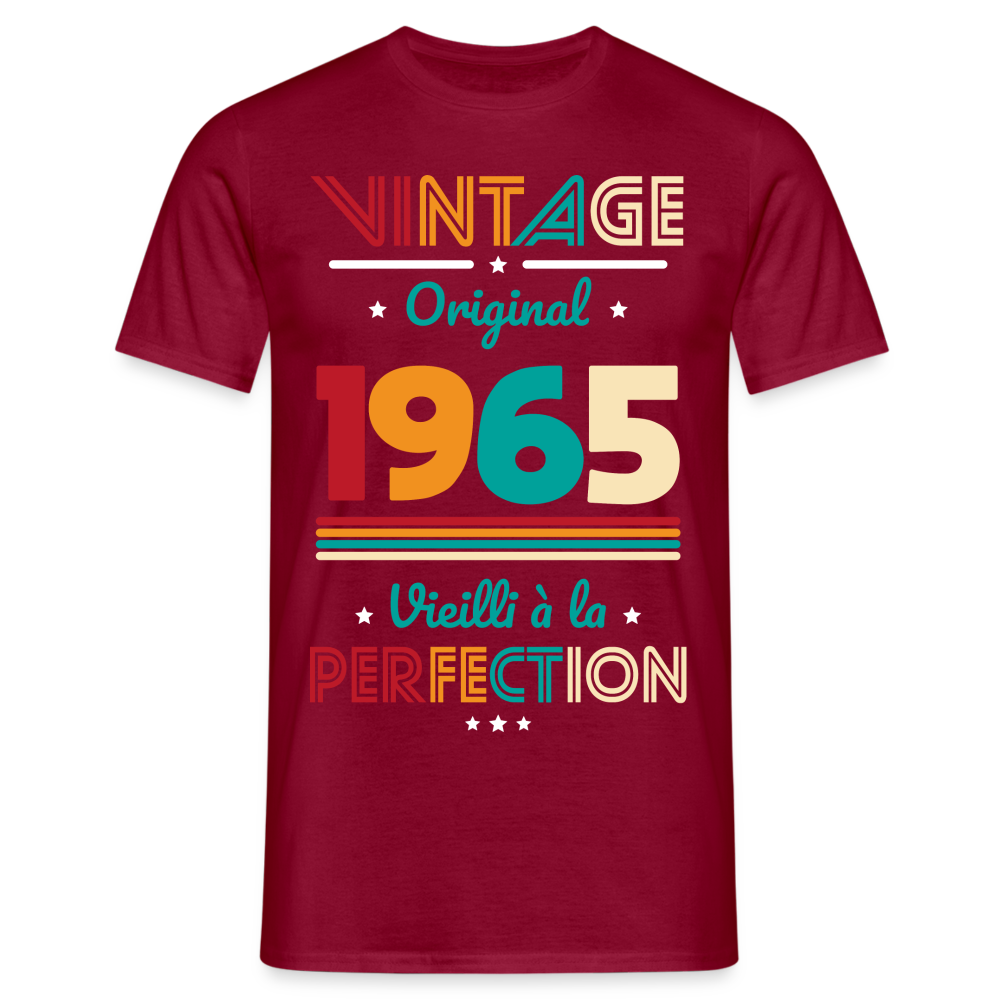 T-shirt Homme - Anniversaire 60 Ans - Vintage Original 1965 - rouge brique