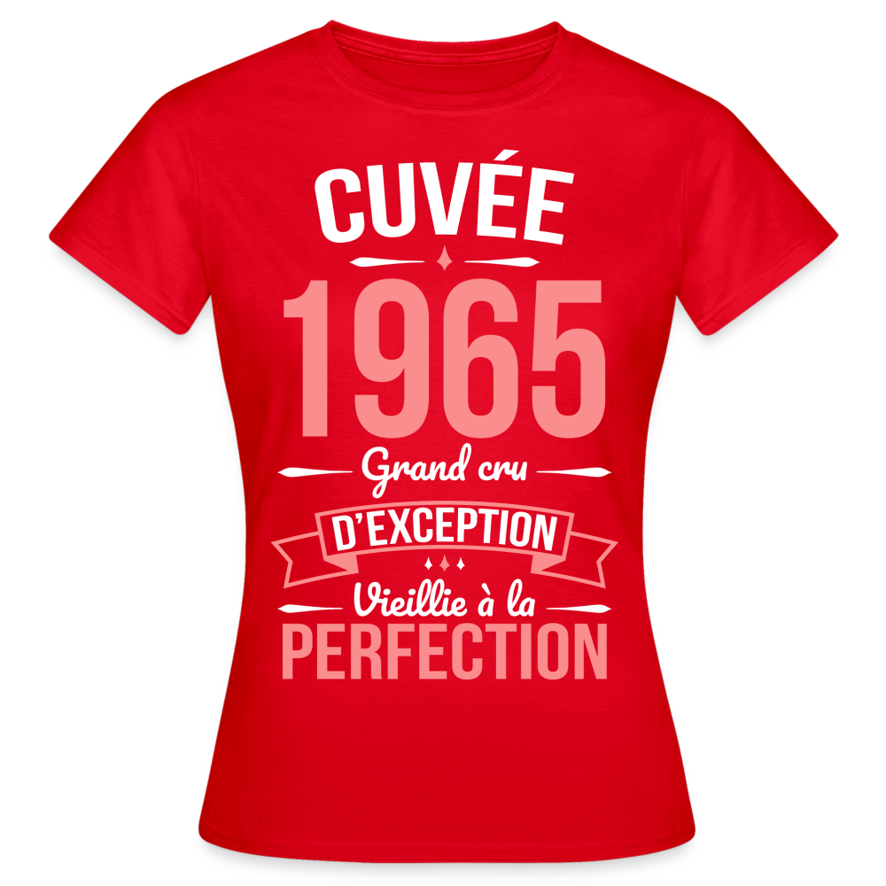 T-shirt Femme - Anniversaire 60 Ans - Cuvée 1965 - rouge