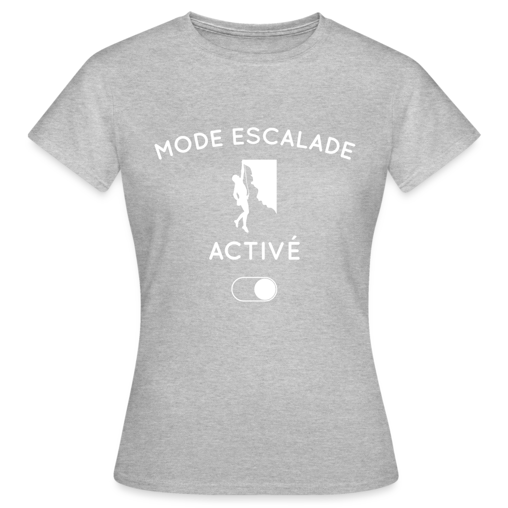 T-shirt Femme - Mode escalade activé - gris chiné