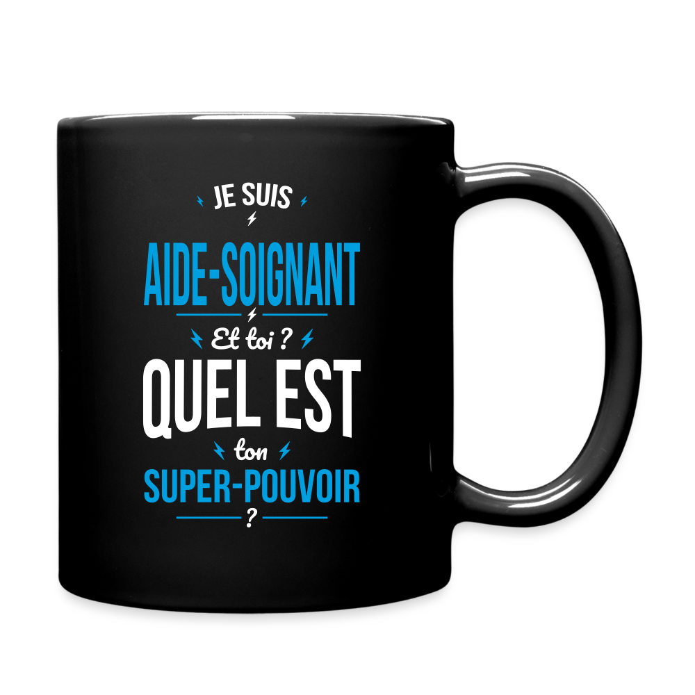 Mug uni - Je suis aide-soignant - Super-pouvoir - noir