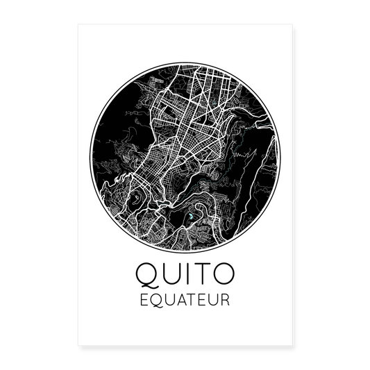 Poster Quito - Plan Quito - 40 x 60 cm - blanc