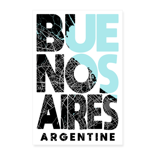 Poster Buenos Aires - Plan Buenos Aires - 60 x 90 cm - blanc