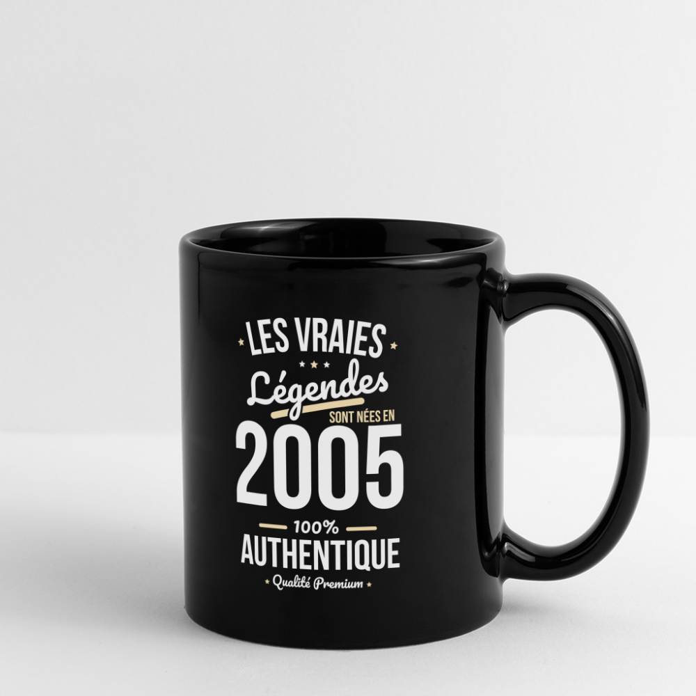 Mug uni - Anniversaire 20 Ans - Les vraies Légendes sont nées en 2005 - noir