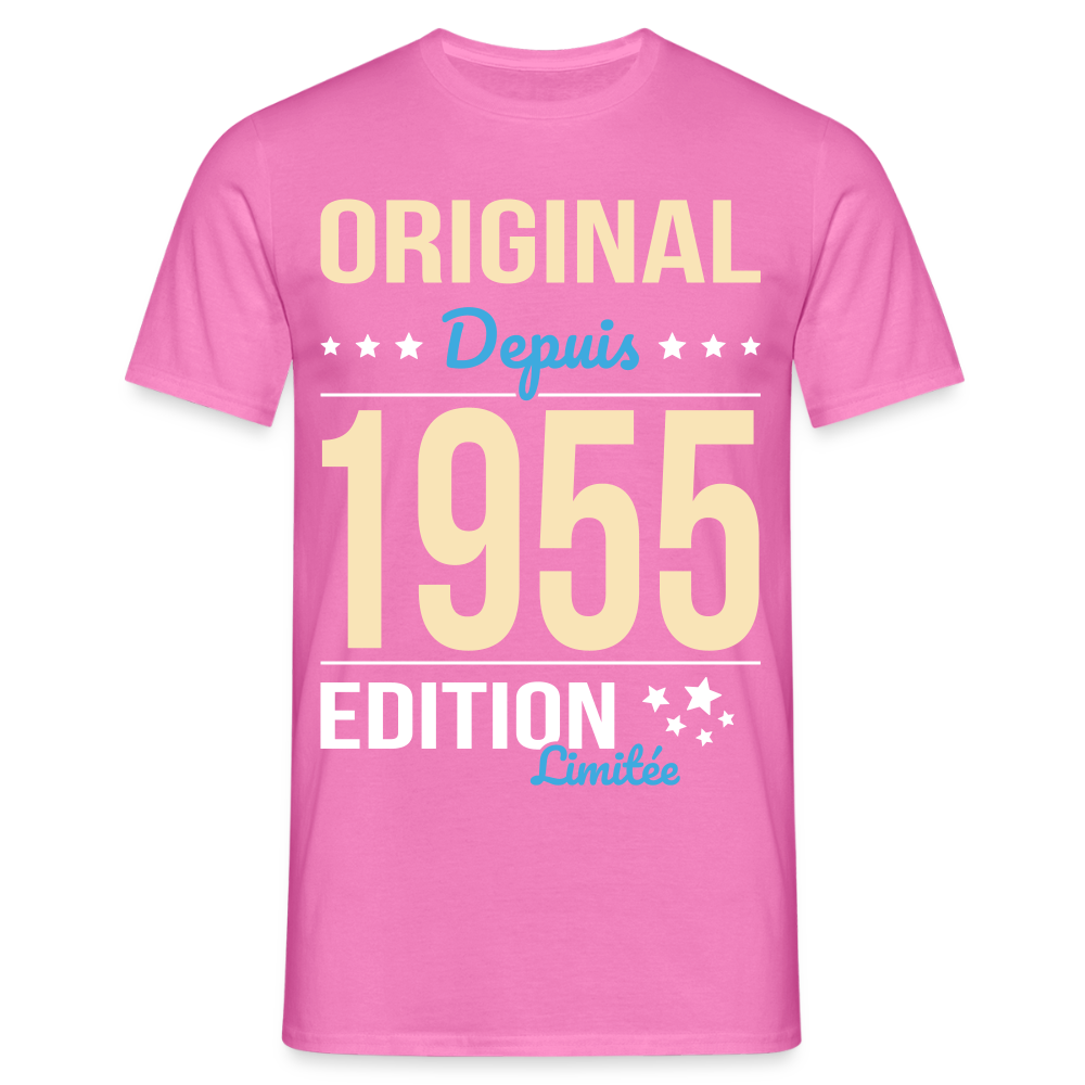 T-shirt Homme - Anniversaire 70 Ans - Original depuis 1955 - rose