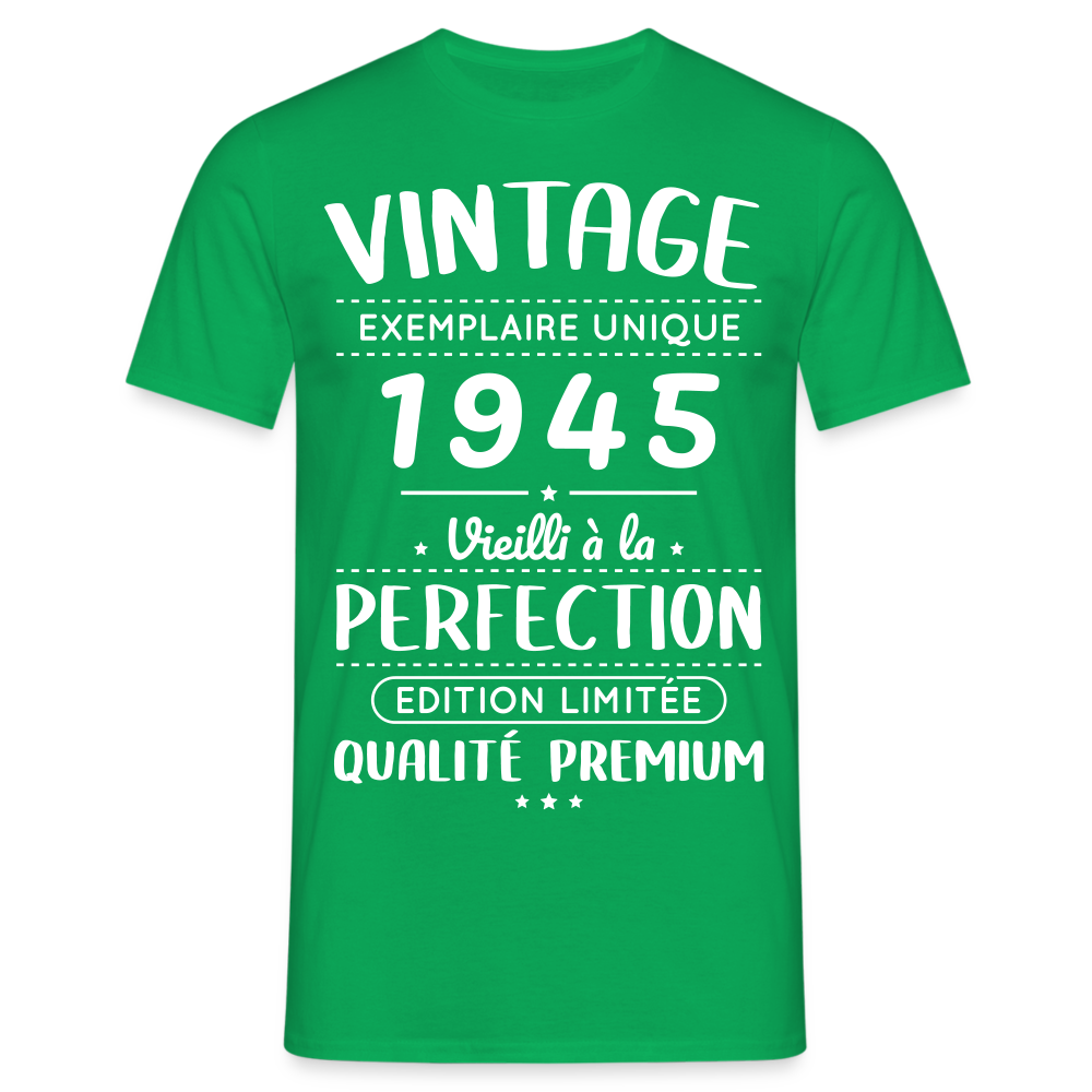 T-shirt Homme - Anniversaire 80 Ans - Vintage 1945 - vert