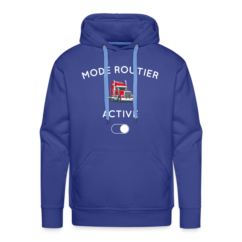 Sweat à capuche Premium Homme - Mode routier activé - bleu royal