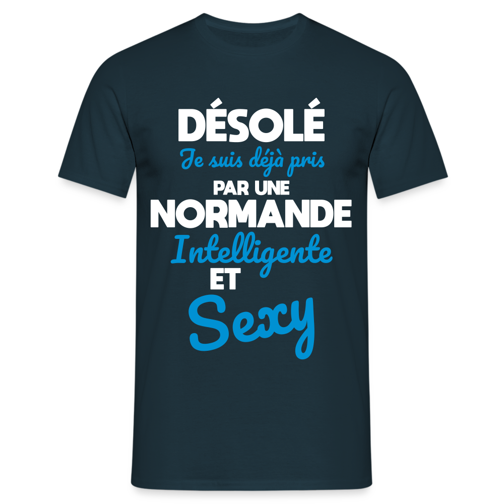 T-shirt Homme -  Je suis déjà pris par une Normande intelligente et sexy - marine