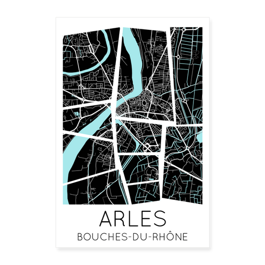 Poster Arles - Plan Arles - 60 x 90 cm - blanc