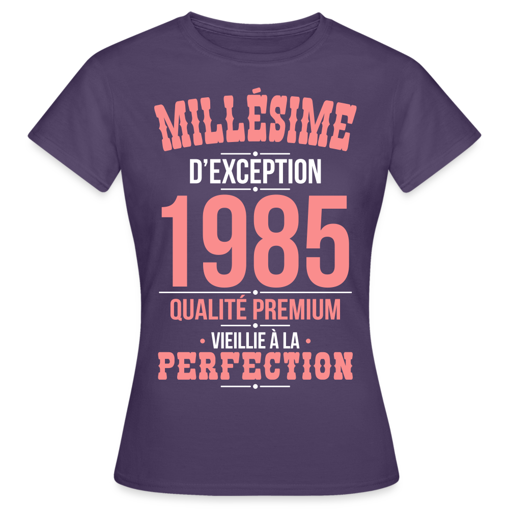 T-shirt Femme - Anniversaire 40 Ans - Millésime 1985 - violet foncé