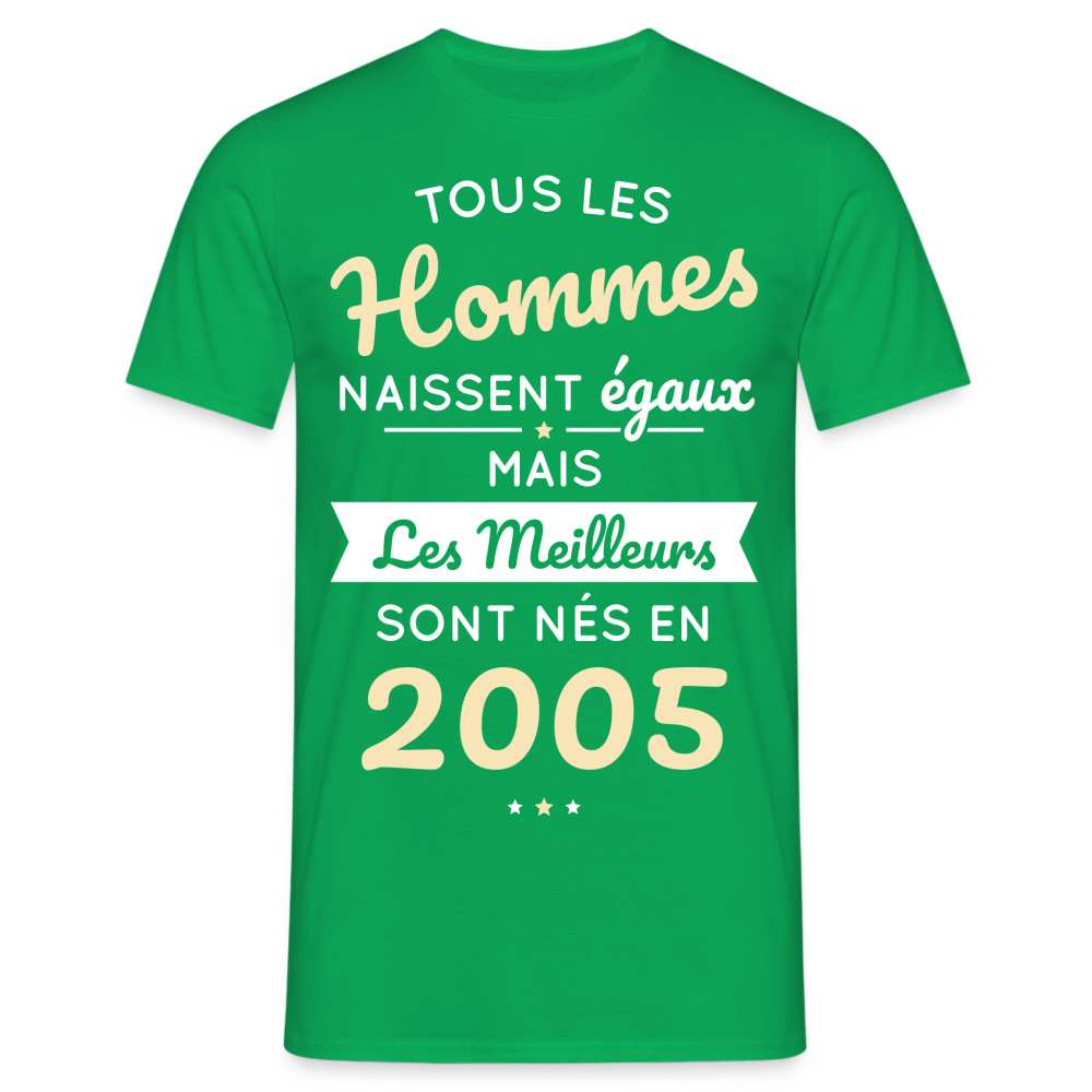 T-shirt Homme - Anniversaire 20 Ans - Les meilleurs sont nés en 2005 - vert