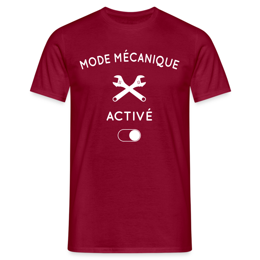 T-shirt Homme - Mode mécanique activé - rouge brique