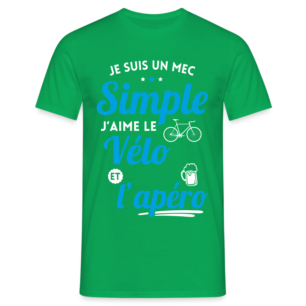 T-shirt Homme -  J'aime le vélo et l'apéro - vert