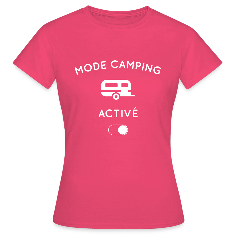 T-shirt Femme - Mode camping activé - rose azalée