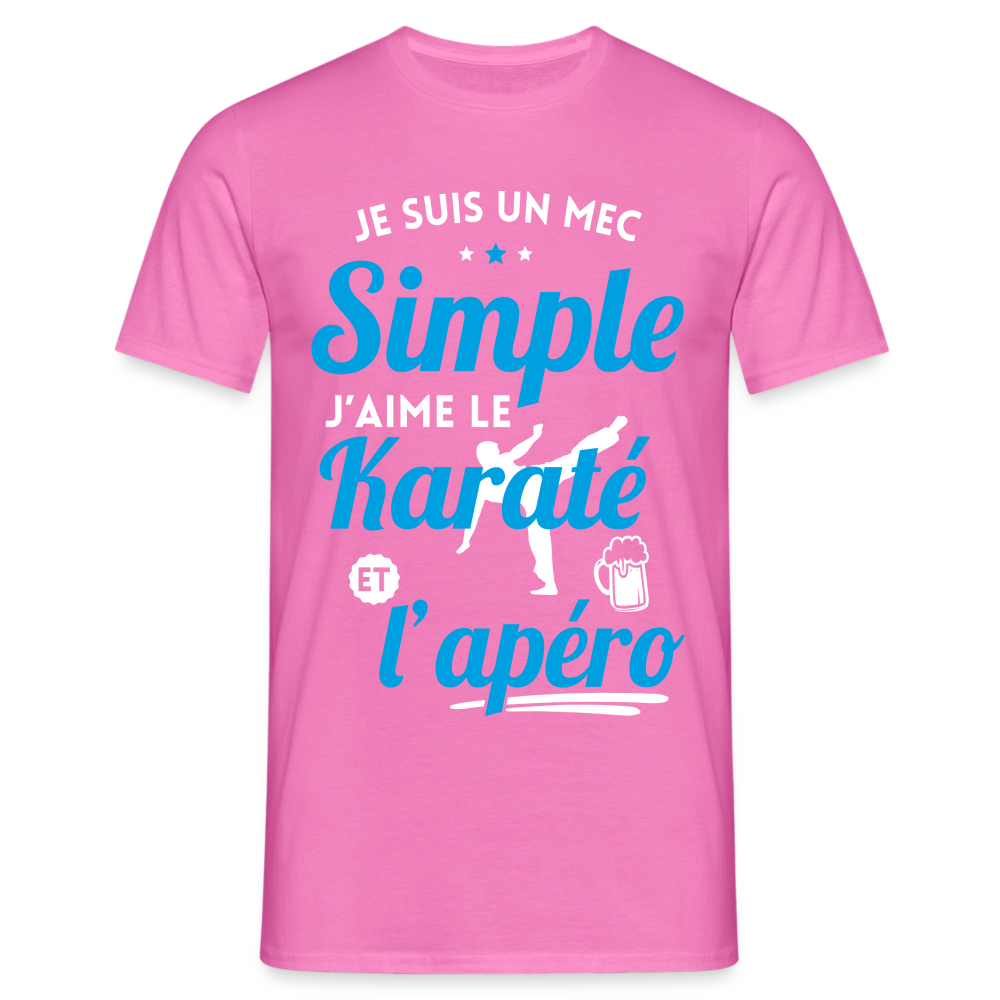 T-shirt Homme - J'aime le karaté et l'apéro - rose