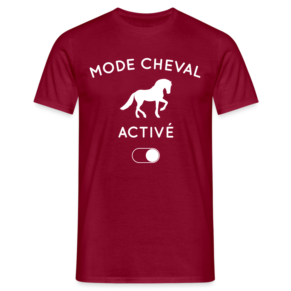 T-shirt Homme - Mode cheval activé - rouge brique