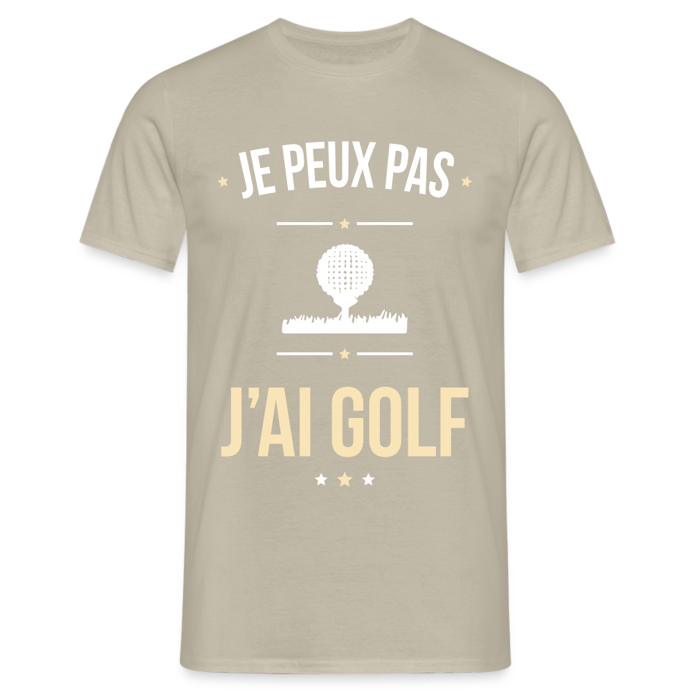 T-shirt Homme - Je peux pas j'ai Golf - beige sable