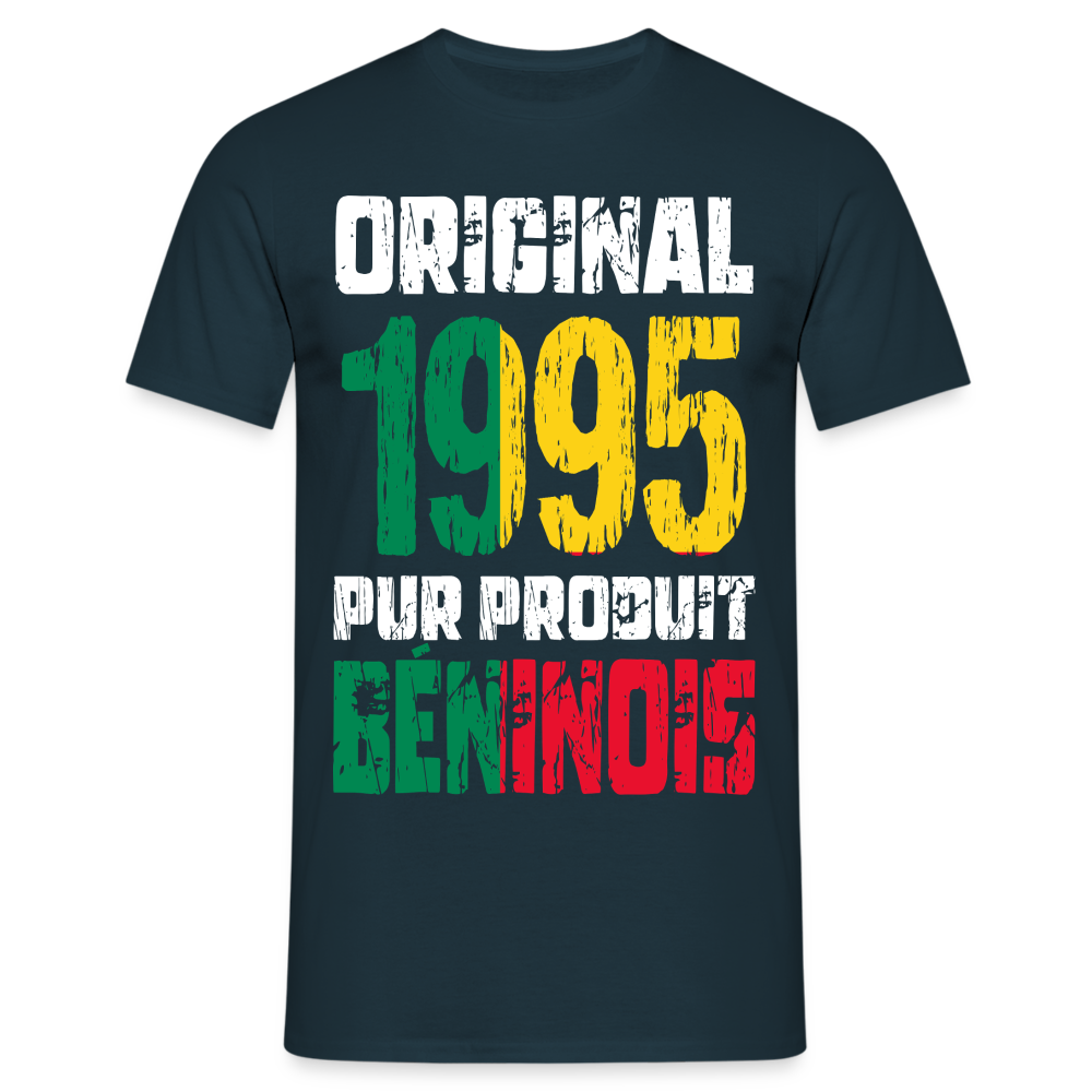 T-shirt Homme - Anniversaire 30 Ans - Original 1995 - Pur produit Béninois - marine