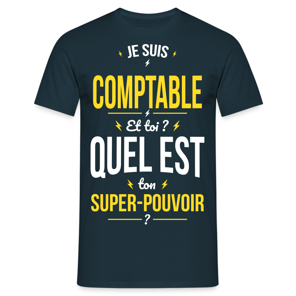 T-shirt Homme - Je suis comptable - Super-pouvoir - marine