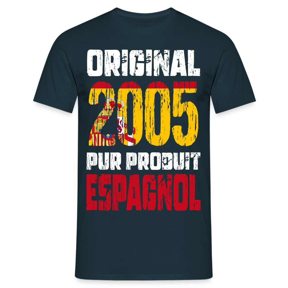 T-shirt Homme - Anniversaire 20 Ans - Original 2005 - Pur produit Espagnol - marine