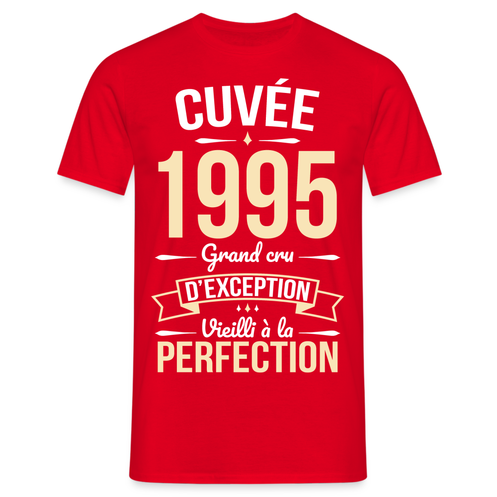 T-shirt Homme - Anniversaire 30 Ans - Cuvée 1995 - rouge