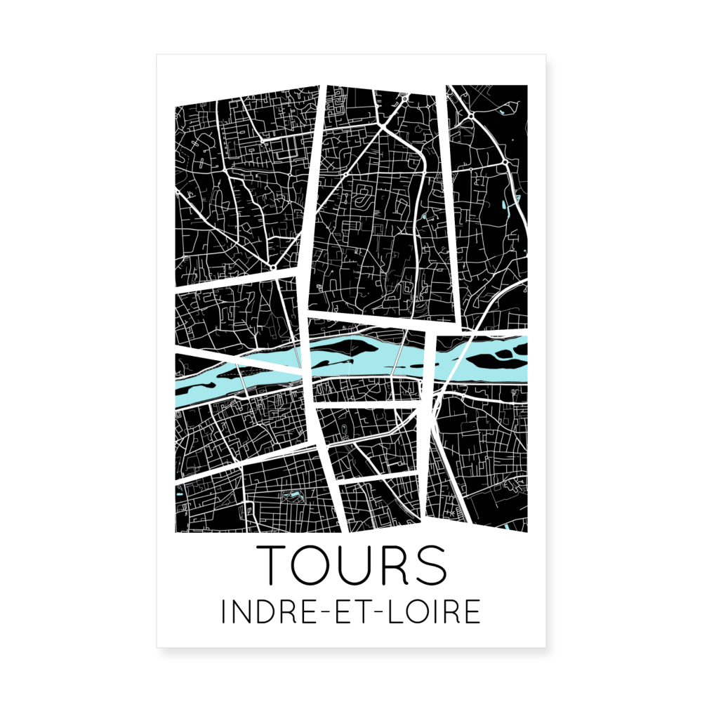 Poster Tours - Plan Tours - 20 x 30 cm - blanc