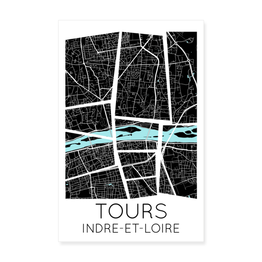 Poster Tours - Plan Tours - 20 x 30 cm - blanc