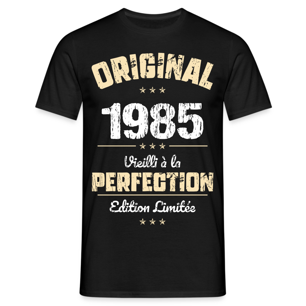 T-shirt Homme - Anniversaire 40 Ans - Original 1985 - noir