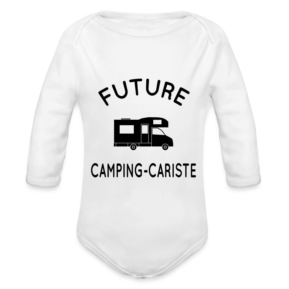 Body Bébé bio manches longues - Future camping-cariste - blanc