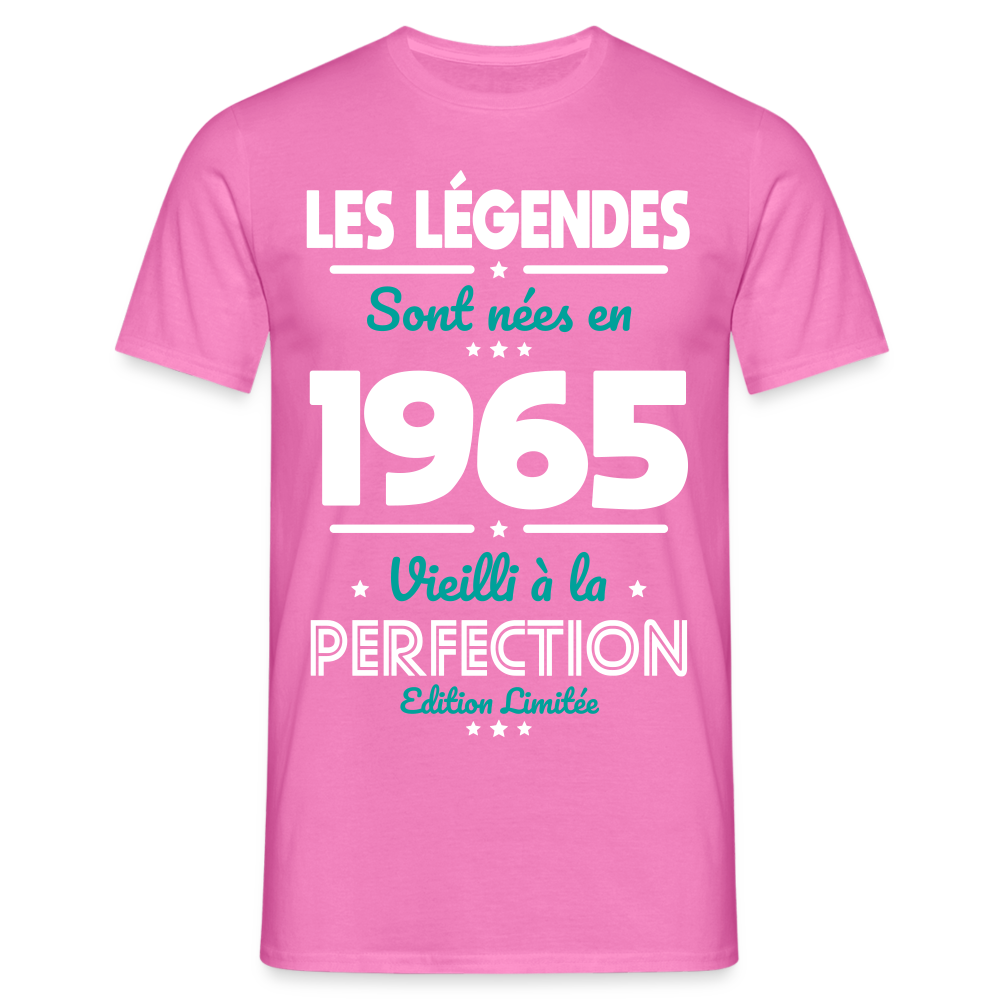 T-shirt Homme - Anniversaire 60 Ans - Les Légendes sont nées en 1965 - rose