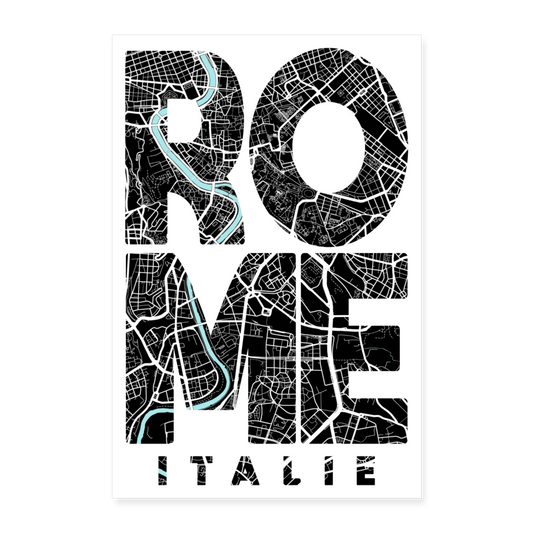 Poster Rome - Plan Rome - 60 x 90 cm - blanc