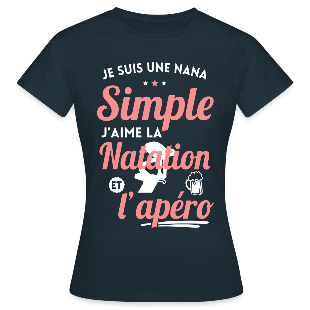 T-shirt Femme - J'aime la natation et l'apéro - marine