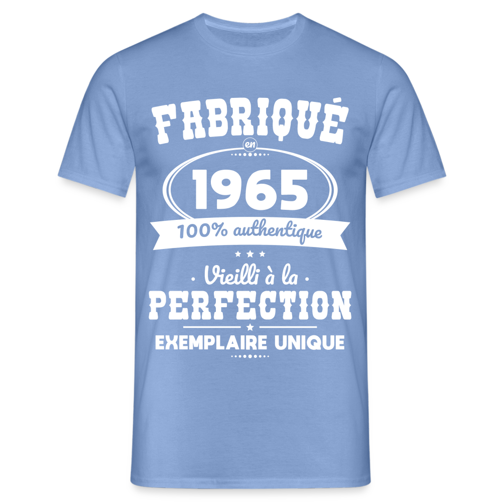 T-shirt Homme - Anniversaire 60 Ans - Fabriqué en 1965 - carolina blue