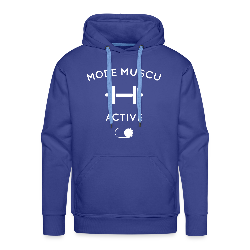 Sweat à capuche Premium Homme - Mode muscu activé - bleu royal