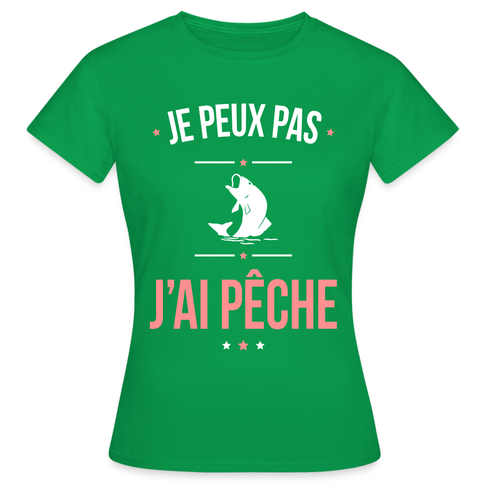 T-shirt Femme - Je peux pas j'ai Pêche - vert