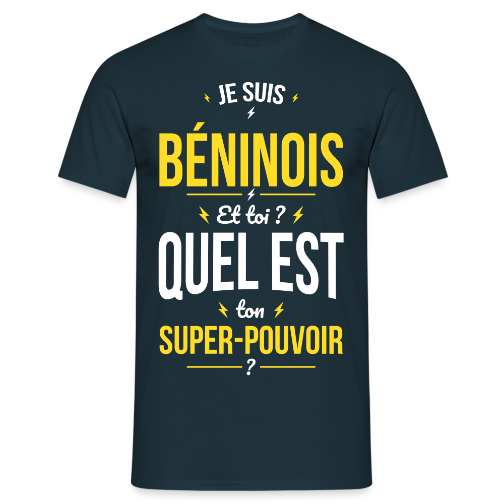 T-shirt Homme - Je suis Béninois - Super-pouvoir - marine