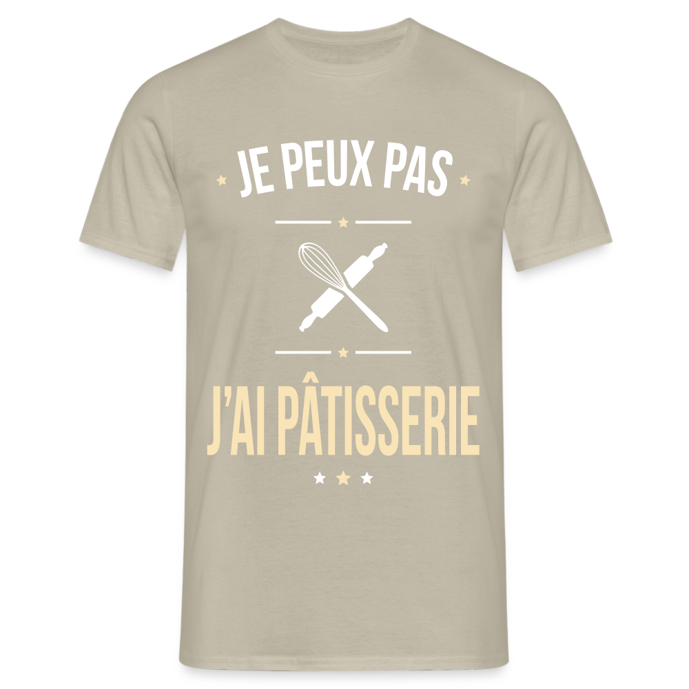 T-shirt Homme -  Je peux pas j'ai Pâtisserie - beige sable